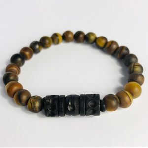 GEMSTONE | Mens Tiger Eye Beaded Bracelet